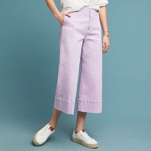 Anthropologie high-waisted wide-leg crop jeans
